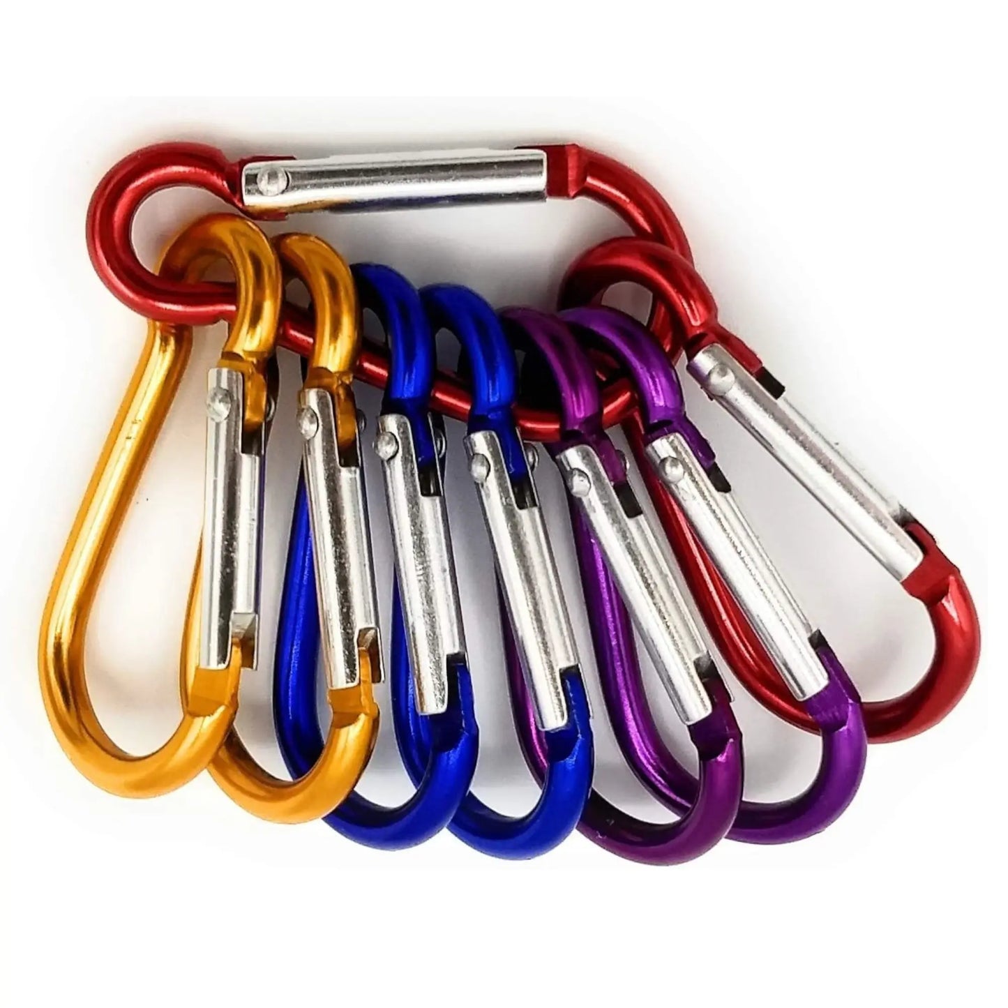 Die Karabiner in Gelb, Rot, Lila und Blau