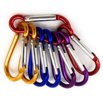 Die Karabiner in Gelb, Rot, Lila und Blau